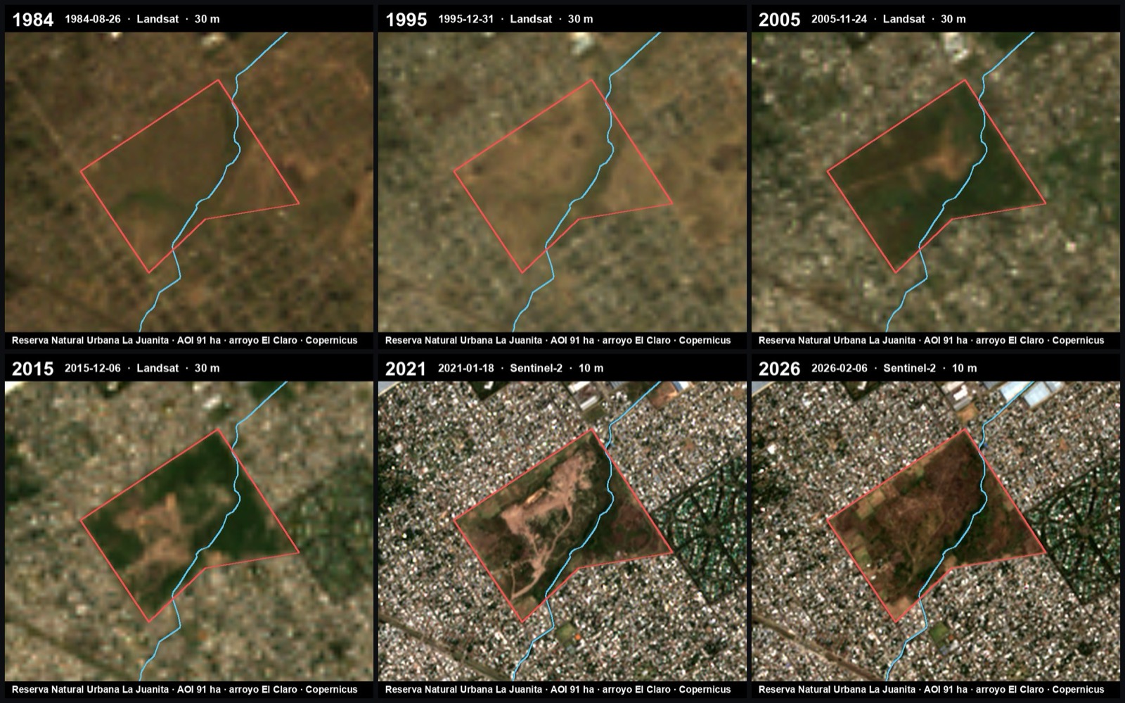 Seis años del timelapse en mosaico