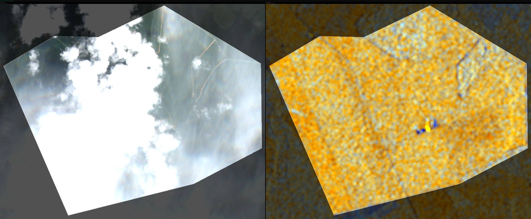 Comparación óptico nublado vs radar